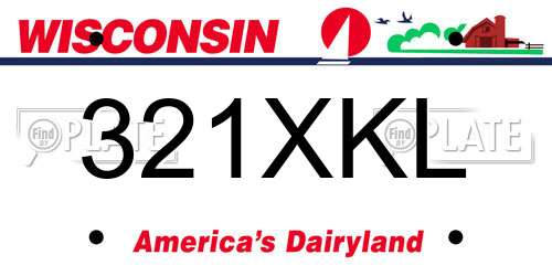 321XKL Wisconsin License Plate