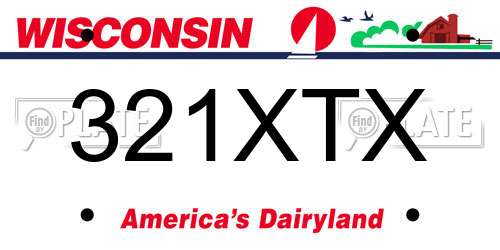 321XTX Wisconsin License Plate