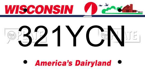 321YCN Wisconsin License Plate