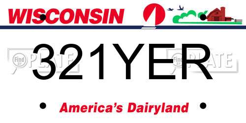 321YER Wisconsin License Plate