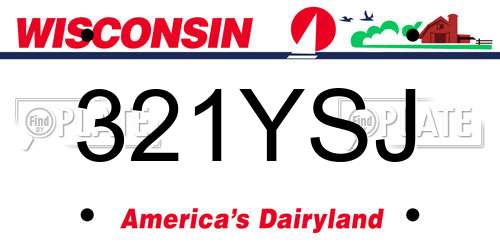 321YSJ Wisconsin License Plate
