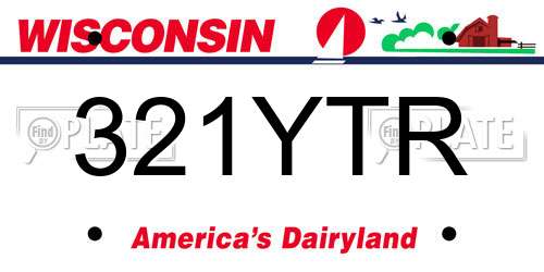 321YTR Wisconsin License Plate