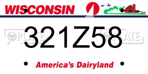 321Z58 Wisconsin License Plate