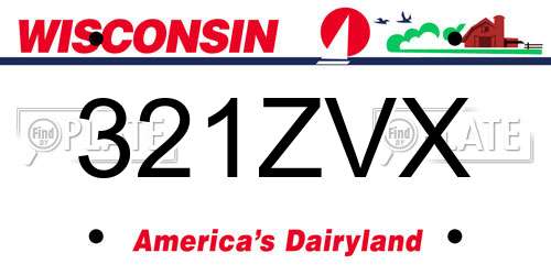 321ZVX Wisconsin License Plate