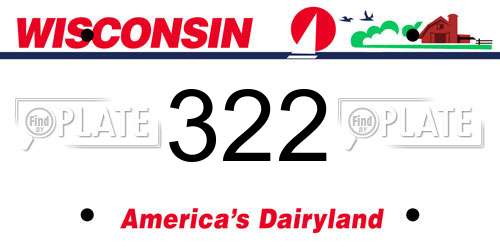 322 Wisconsin License Plate