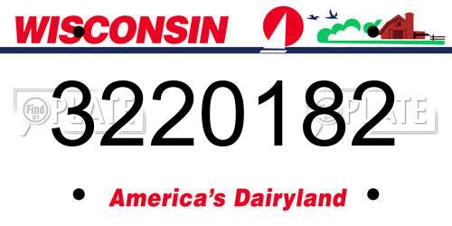 3220182 Wisconsin License Plate
