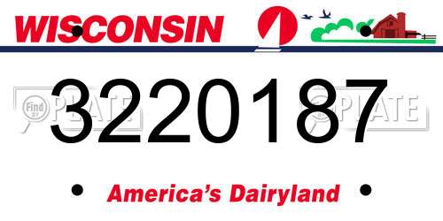 3220187 Wisconsin License Plate