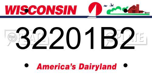 32201B2 Wisconsin License Plate