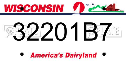 32201B7 Wisconsin License Plate