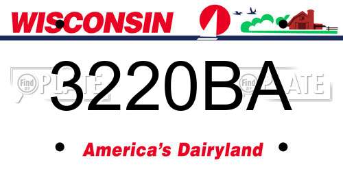3220BA Wisconsin License Plate