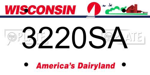 3220SA Wisconsin License Plate