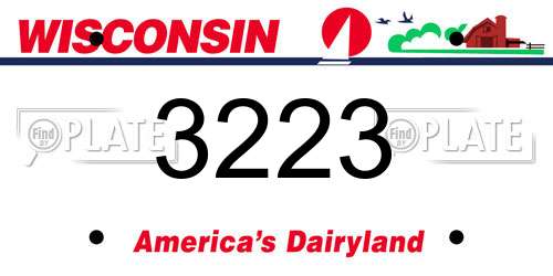 3223 Wisconsin License Plate