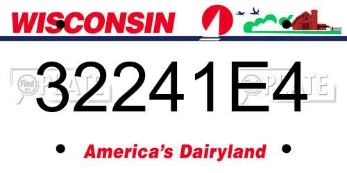 32241E4 Wisconsin License Plate
