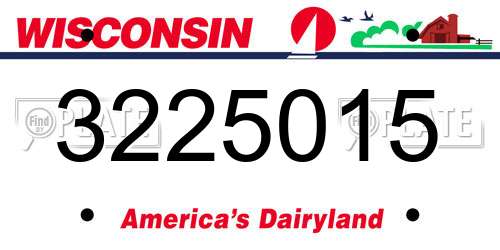3225015 Wisconsin License Plate