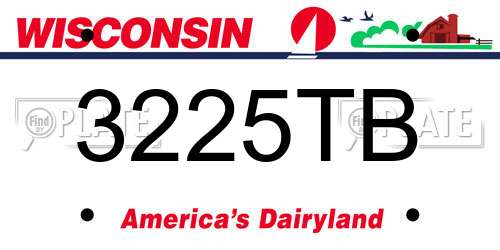 3225TB Wisconsin License Plate