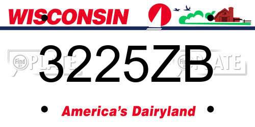 3225ZB Wisconsin License Plate