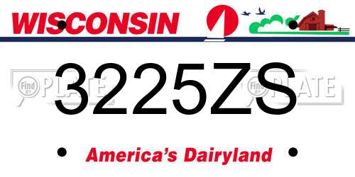 3225ZS Wisconsin License Plate