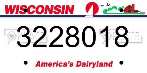 3228018 Wisconsin License Plate