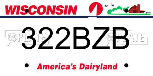 322BZB Wisconsin License Plate