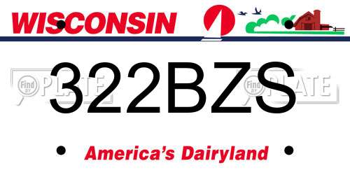 322BZS Wisconsin License Plate