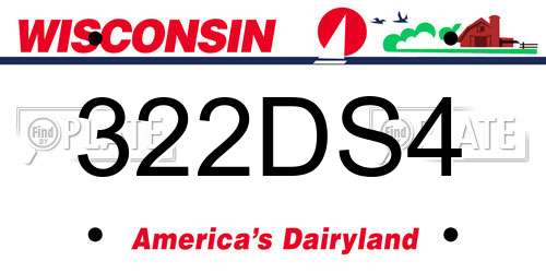 322DS4 Wisconsin License Plate
