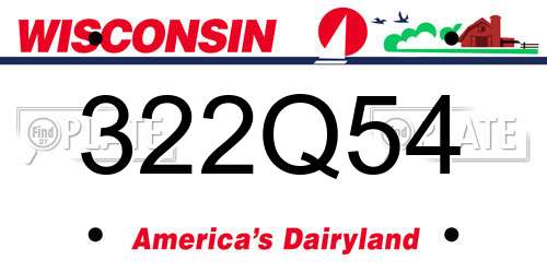 322Q54 Wisconsin License Plate
