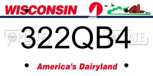 322QB4 Wisconsin License Plate