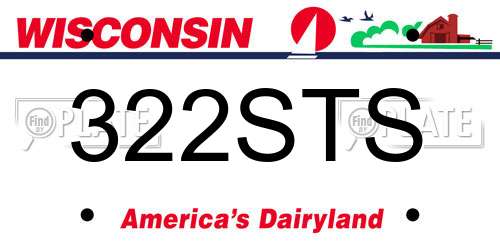 322STS Wisconsin License Plate