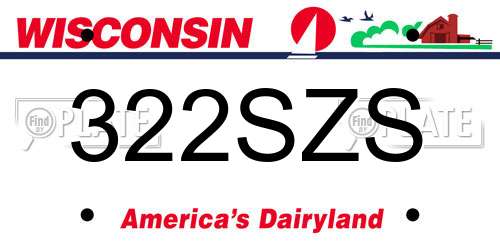 322SZS Wisconsin License Plate
