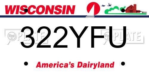 322YFU Wisconsin License Plate