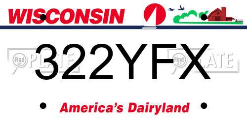 322YFX Wisconsin License Plate