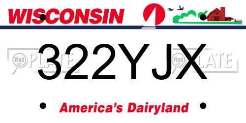 322YJX Wisconsin License Plate