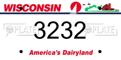 3232 Wisconsin License Plate