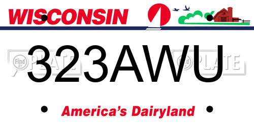 323AWU Wisconsin License Plate