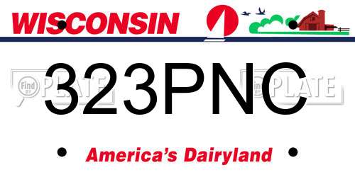 323PNC Wisconsin License Plate