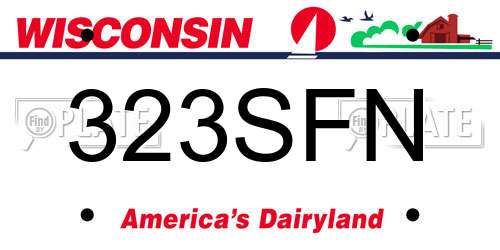 323SFN Wisconsin License Plate
