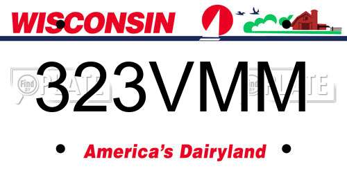 323VMM Wisconsin License Plate