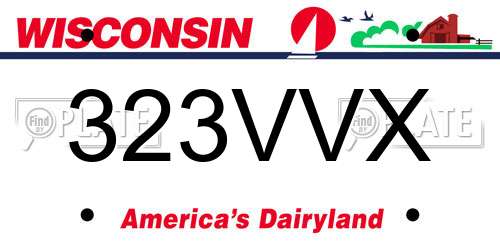 323VVX Wisconsin License Plate