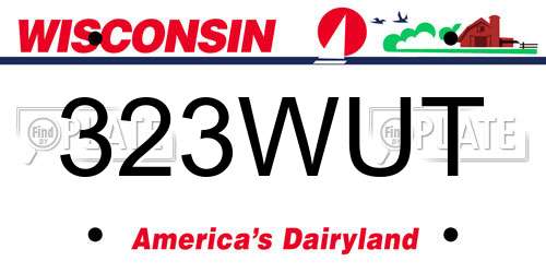 323WUT Wisconsin License Plate