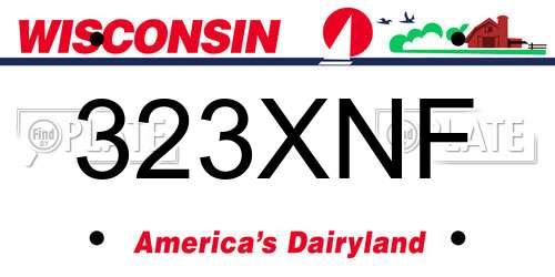 323XNF Wisconsin License Plate