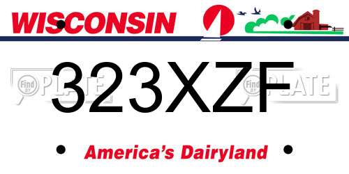 323XZF Wisconsin License Plate