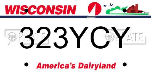 323YCY Wisconsin License Plate