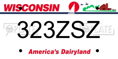 323ZSZ Wisconsin License Plate