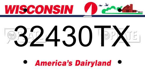 32430TX Wisconsin License Plate