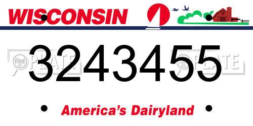 3243455 Wisconsin License Plate