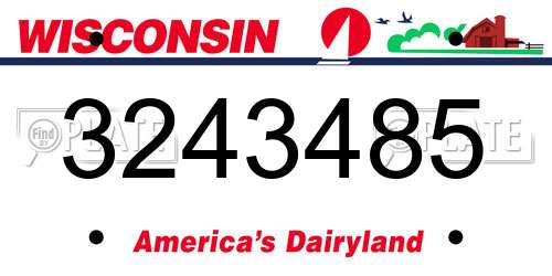 3243485 Wisconsin License Plate
