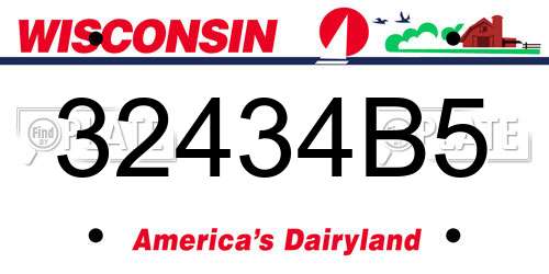 32434B5 Wisconsin License Plate