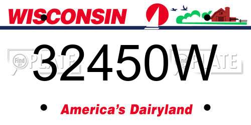 32450W Wisconsin License Plate