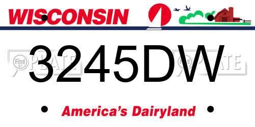 3245DW Wisconsin License Plate