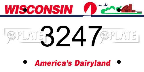 3247 Wisconsin License Plate